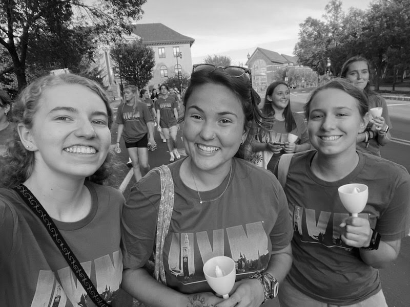 Hayley Trimmer (far left) attends the UVM Twilight Induction. (Photo courtesy of Hayley Trimmer)